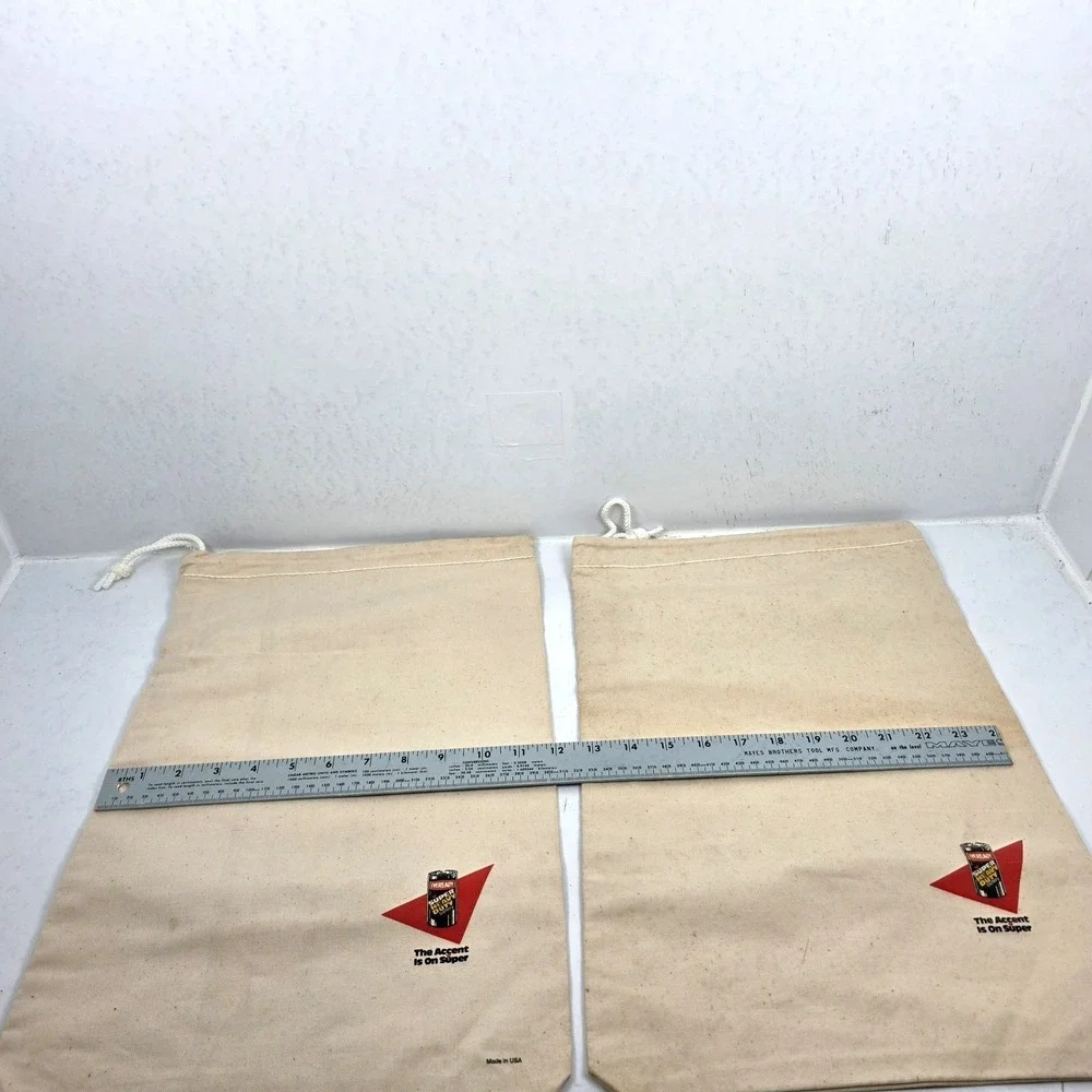 Vintage Sporty Goofy Set of 2 Canvas Bag With‎ Drawstring Walt Disney 12
